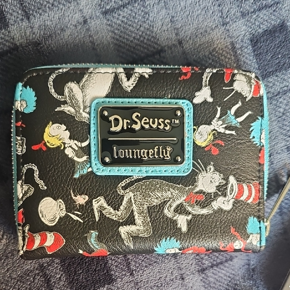 Loungefly Dr. Seuss Black and Blue Wallet